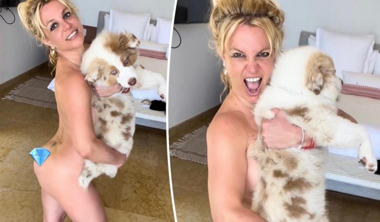 Britney Spears Poses Naked With Her Dog- Is She Losing Her Mind?