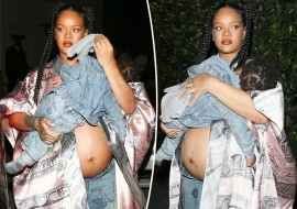 Glowing & growing, Rihanna shows off her baby bump while stepping out with her little ones in LA.