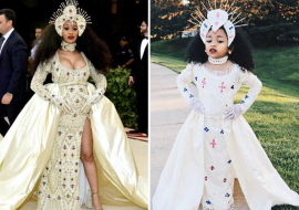 Five-year-old girl goes viral after recreating Cardi B’s fierce Met Gala look – and even earns a shout out from the rapper herself.
