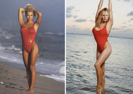 Pamela Anderson Graced the Red Carpet in a Winter White Ensemble, Opting for a Natural Look Sans Makeup.￼￼￼