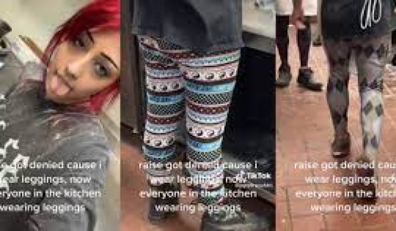 Co-Workers Wear Leggings After Girl Denied Raise Due To Wearing Them