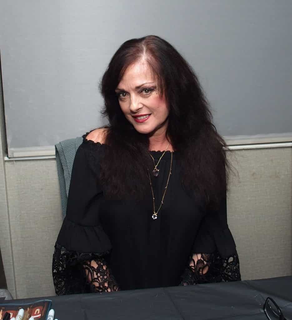 Lisa Loring, who originated the role of Wednesday in the iconic TV show The Addams Family, has died. The actress passed away following 'a massive stroke,' according to Deadline.com; Pictured 2019