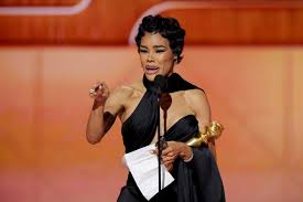 Teyana Taylor reacts angrily backstage at the Oscars following alleged shove.